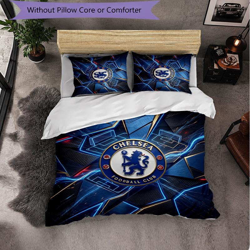Set Biancheria da Letto Chelsea FC Modello 3 Pezzi Morbida Copripiumino in Microfibra con Federe per Camera da Letto