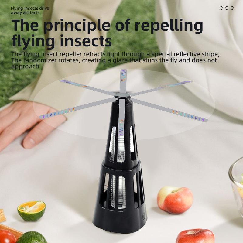 Qualitell 2-in-1 Smart Pest Control Table Fan Portable Outdoor Kitchen Fly Repellent and Bug Killer Lamp Food Protector