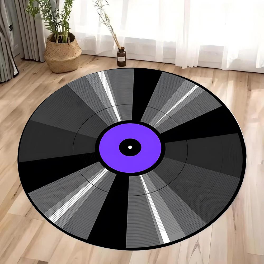 Covor Rotund Imprimat cu Disc Optic pentru Dormitor, Living, Pad de Camping, Covor Flanel Anti-alunecare, Saltea Yoga, Pad pentru Zona de Acasă, Cadou de Ziua de Naștere
