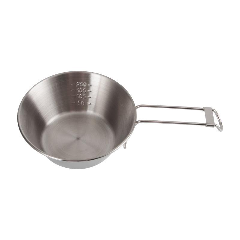 Sierra Outdoor 304 Stainless Steel Folding Camping Bowl with Fixed Handle