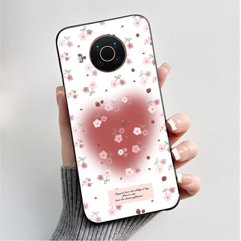 Printed Phone Case For Nokia X20/Nokia X10/Nokia X100/Nokia XR20 Capa Soft Silicone Black Shell Cover Cute Flower Cartoon Casing
