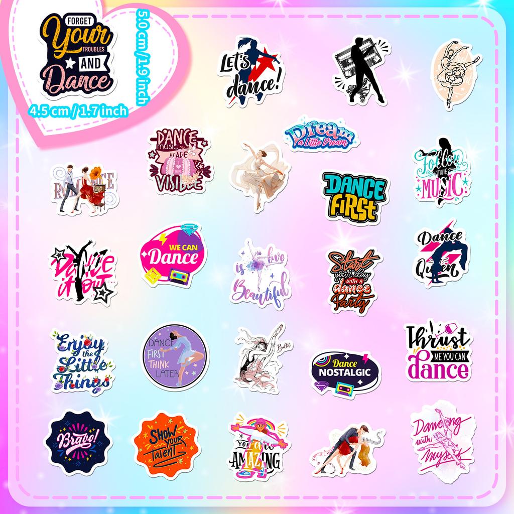 50 Dance Stickers Inspirational Ballet Dance Girl Ins Wind Dance Girl Girl Hand Account