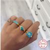 S925 Sterling Silver Fashionable Simple Love Drip Opening Women'S Ring Premium Glaze Ring