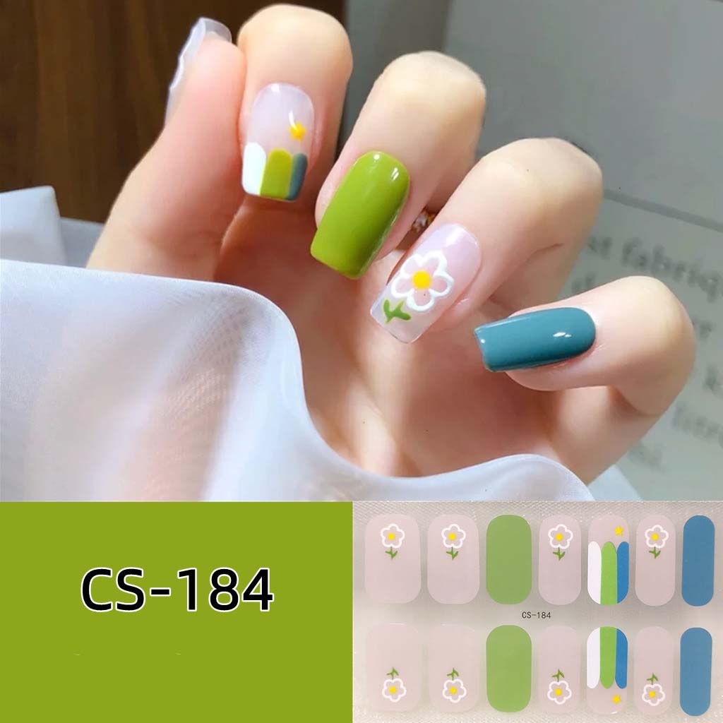 CS Waterproof and No-bake Gel Nail Polish Film All Stick Japanese and Korean Wind Spring and Summer Nail Wrap Paper Nail Wrap Paper
