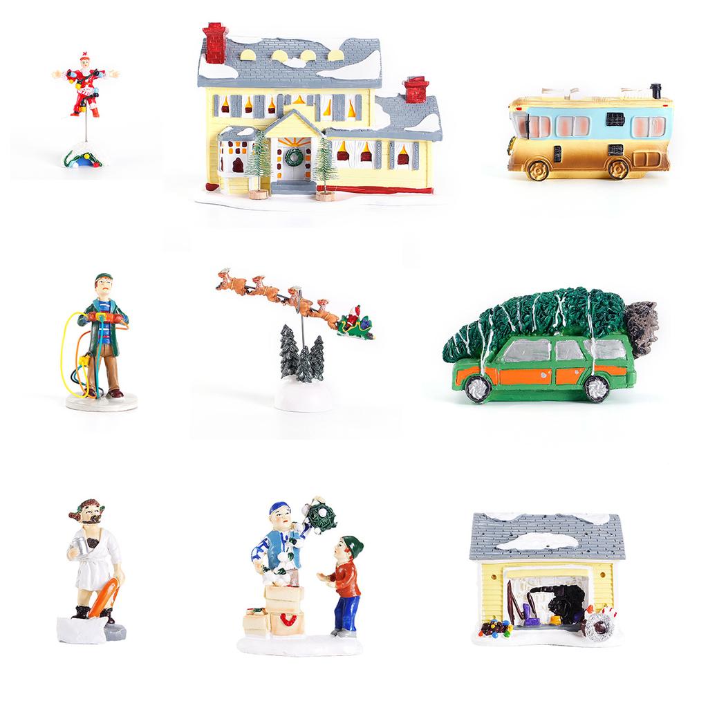 Ljust Upplyst Byggnad Jul Jultomte Bil Hus By Jul Dekorering Garage Griswold Villa Hem Skrivbord Figurer