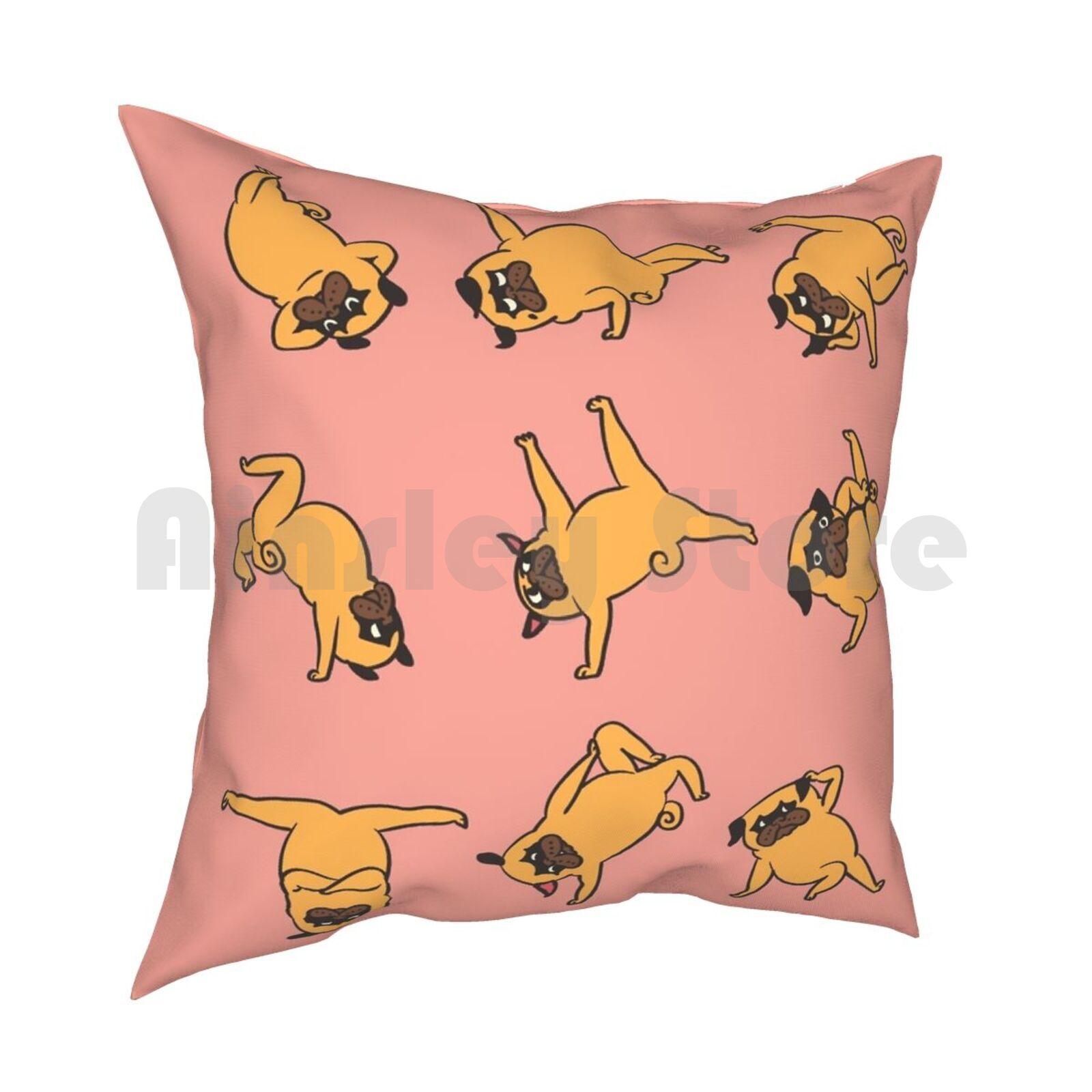 Pug Bboy Pillow Case Printed Home Soft DIY Pillow Cover Pug Bboy Dance Hiphop 30x30cm 12x12in
