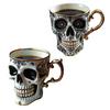 Gothic Skull Coffee Mug Royal Skeleton Cup with Gold Trim Resin Goth Tea Cup Unique Halloween Gift for Skull Lovers