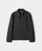 Trip Le Sens Custom Collar Hidden Snap Crop Blazer_Black