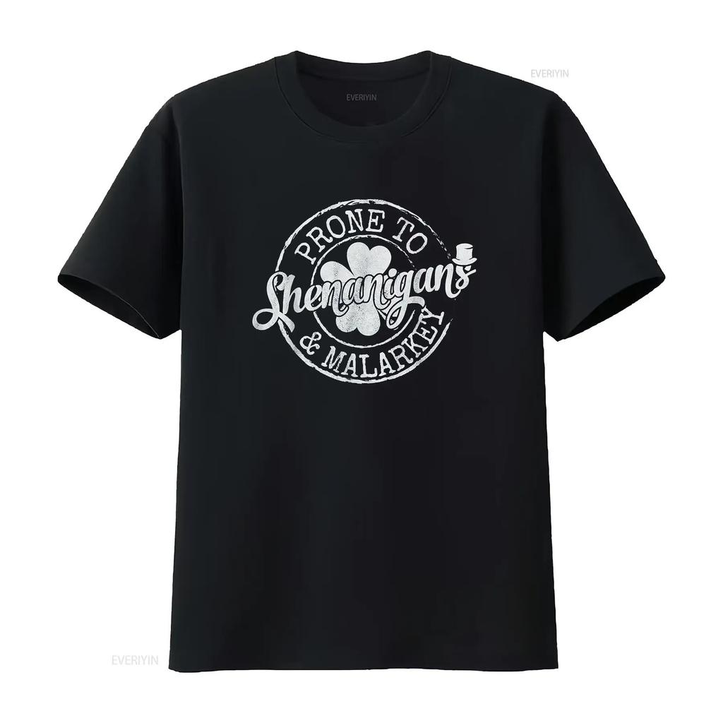 Prone To Shenanigans And Malarkey Funny St Patricks Day Boys T Shirt vintage Washed fashion Stylish Soft Unisex Comfortable