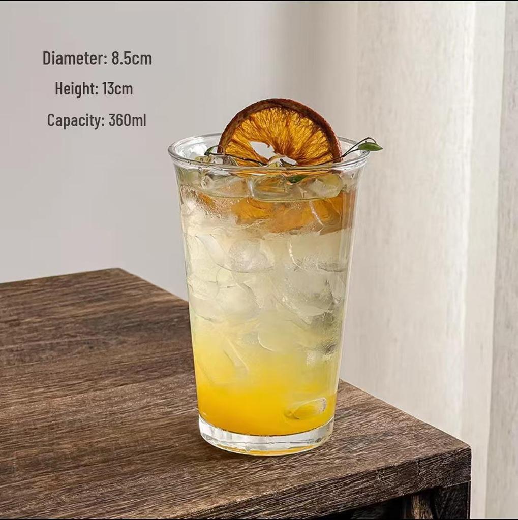 Durable High-Temperature Resistant Glass Cup for Coffee, Beverages, Milkshakes, and Breakfast, Explosion-Proof and Anti-Spill Design.