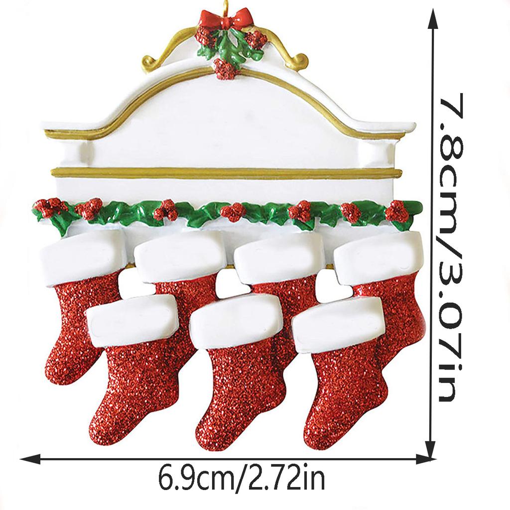 Creative Resin Christmas Socks, Home Nameplate DIY Pendant, Christmas Pendant, Christmas Tree Decoration (Can Write)