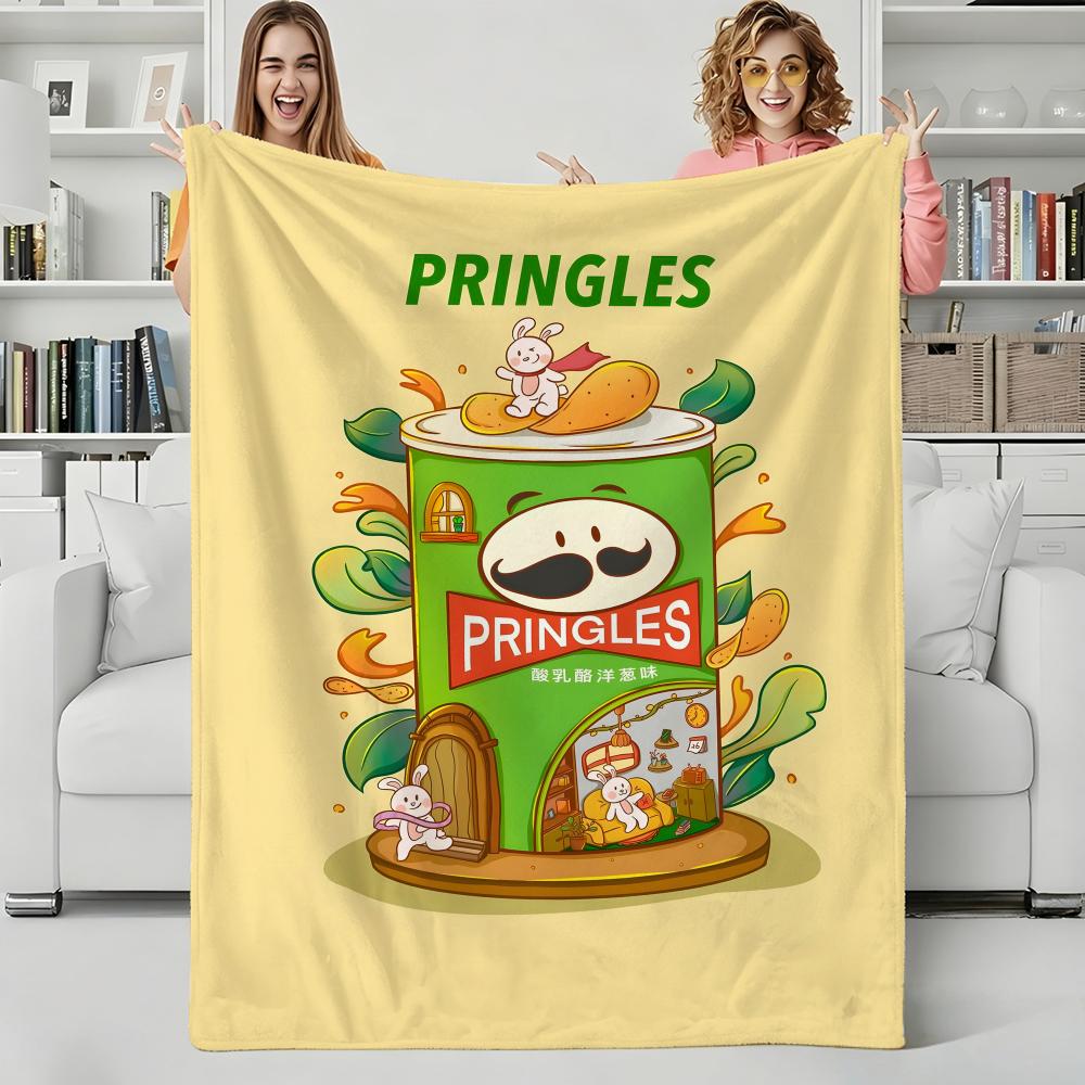 Snack P-Pringles Wurf-Flanell-Decke Perfekt für Sofa Büro Bett Reise Schlafen Lesen Entspannen Camping Ganzjahresnutzung