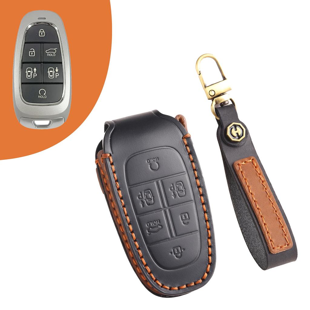 Suitable for New Style Hyundai IX35/IX45 Handmade Cowhide High-End Car Key Cases keychain
