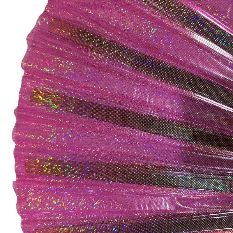 Foldable Shimmering Party Fan Decorative Wood Frame Handheld Fan For Festivals Celebration Stage Performances Parties