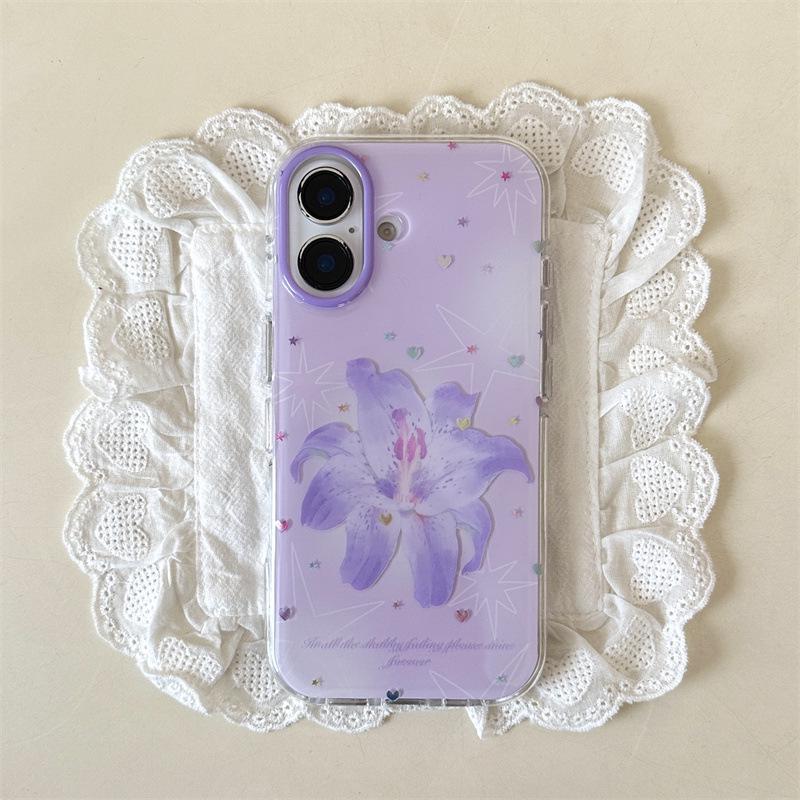 

Ins Style Purple Lily iPhone Case for iPhone 17, 16 Pro Max, 15, 14 - Early Spring Edition iPhone 16