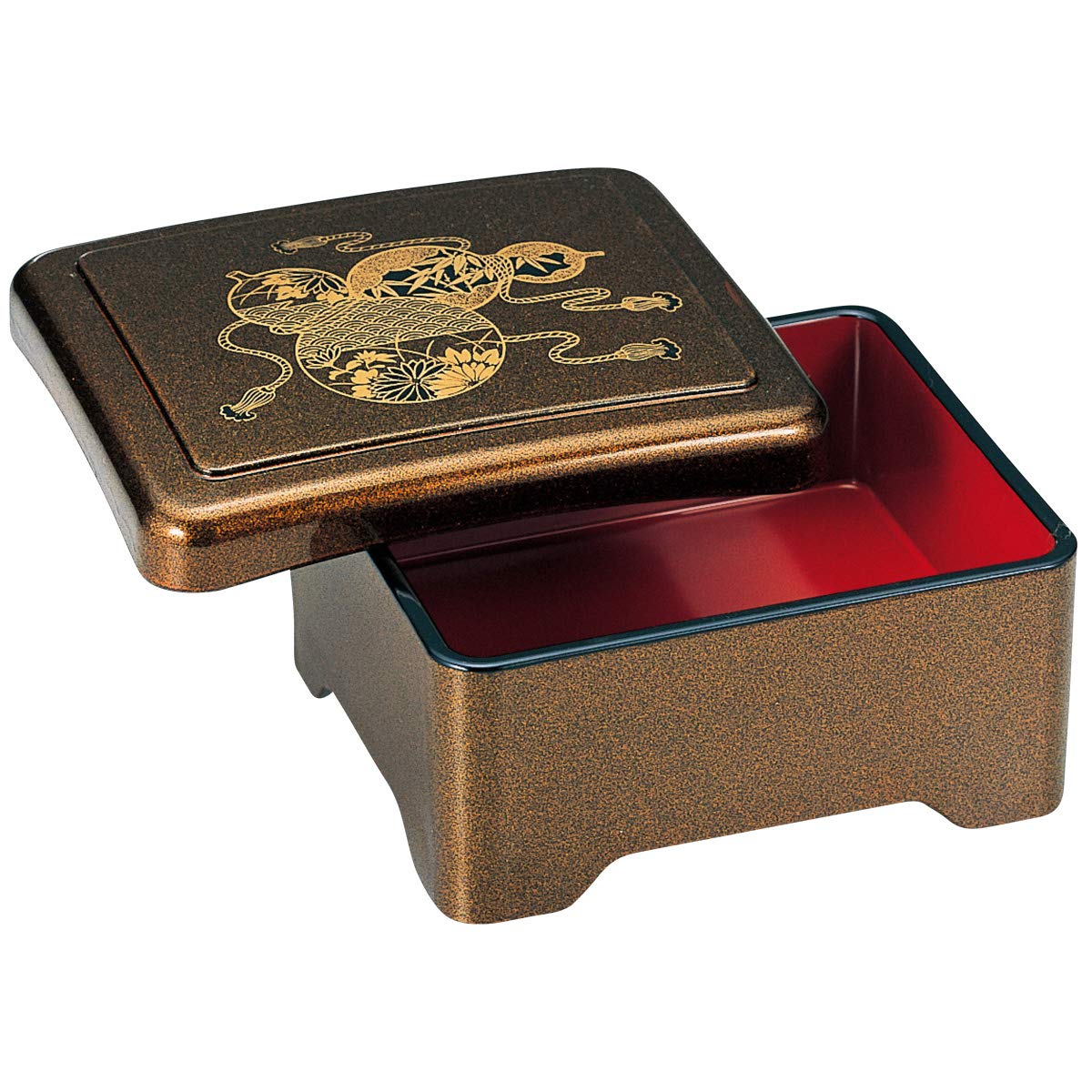 

Fukui Craft Black Jubako Eel Kozukidon Gourd Box, 16.7x14.3x8cm, Bowl, (Eel Bowl), Pear-Ground Design, 5-729-8 чёрный