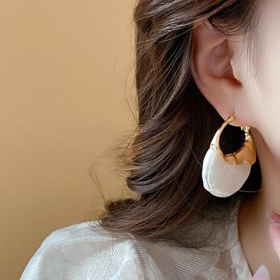 Elegant Pearl Pendant Danglers Irregular Shape Bag Shape Eardrops Faux Pearl Earrings  Date Night