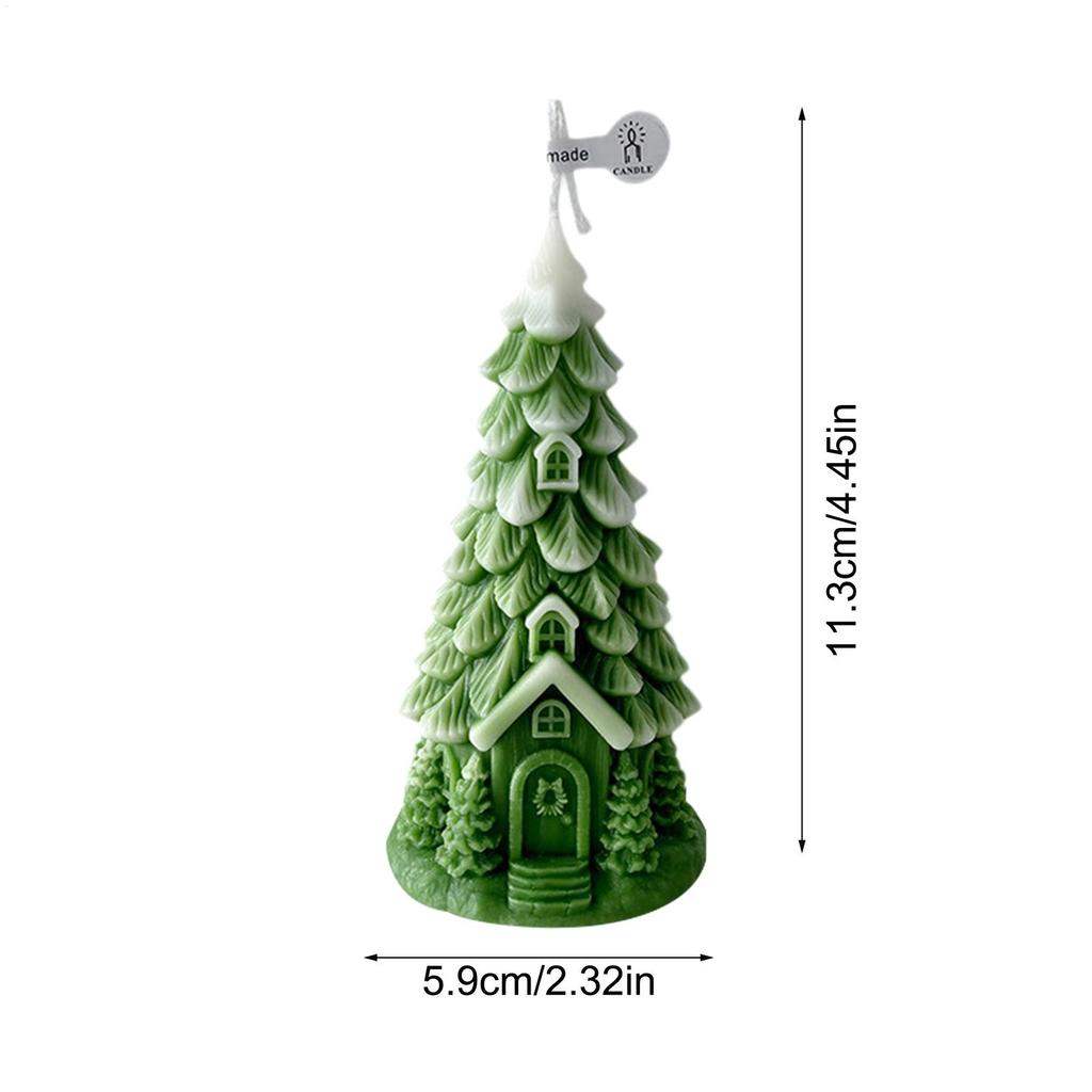 Christmas Candles Natural Safe Soy Wax Odor-Free Seasonal Holiday Candles Christmas Tree Decor for Home Kitchen Dining Table 1