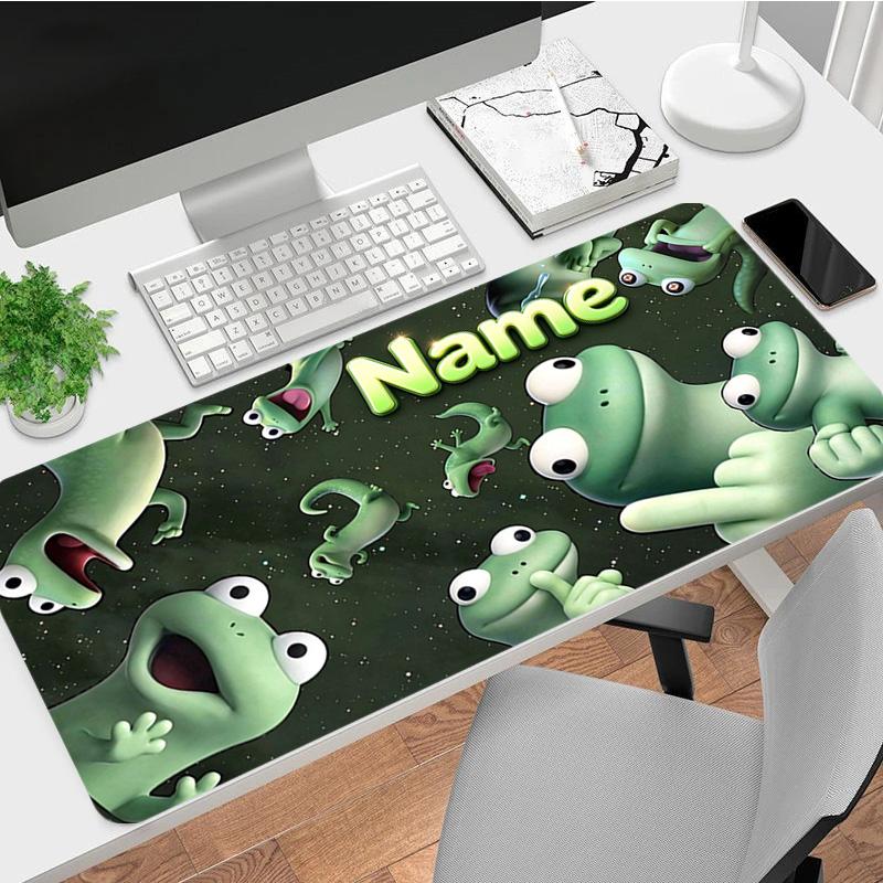Custom Name Frog Party Gamer Large Deskmat Mousepad Playmat Xl Keyboard Mouse Pad Gaming Desk Accessories Anime Pc Extended Pads