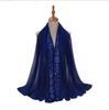 High Quality Pearls Chiffon Scarf Muslim Women Sequins Hijab Headwrap Arab Plain Turban Shawls Hair Accessories 175*70cm