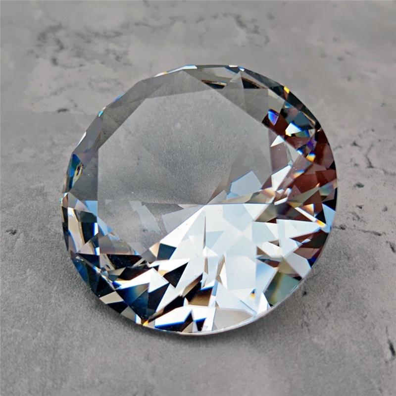 Faceted Cut Clear Crystal Diamond Romantic 60/80/100mm Big Glass Diamond Creativity Crafts Artificial Crystal Diamond