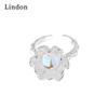 Lindon Classic Copper Alloy Zircon Ring Ladies Jewelry Wedding Promise Party Gift