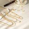 Double-layer stainless steel necklace, light luxury niche accessory, sweater chain for women, titanium steel jewelry