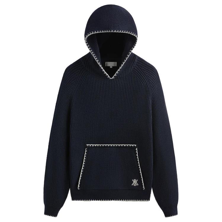 

Kith FW24 Fall 2024 Series Miles Logo Fashion Knit Hoodie Men Hoodies Ink KHM032369-432 L