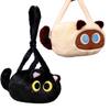 Big Eyes Cartoon Cat Crossbody Bag Soft Plush Cat Plush Toy Doll Bag Cat Plush Shoulder Bag  Kids