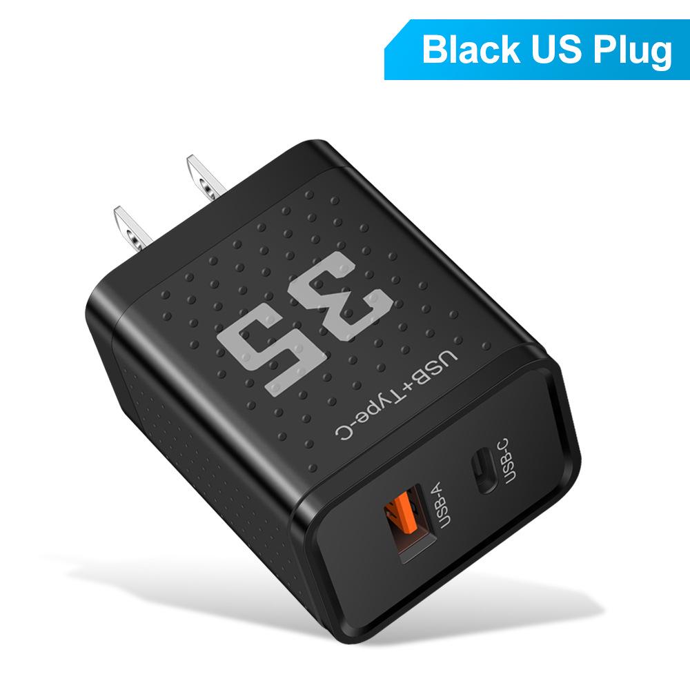 20W 3A Dual PD+USB Charger with US/EU/UK Plugs