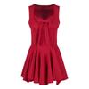 Red Bow V-neck Vest Dress Women's Summer High-end Feeling Rich Family Daughter Feeling Skirt Waist A-word Short Skirt