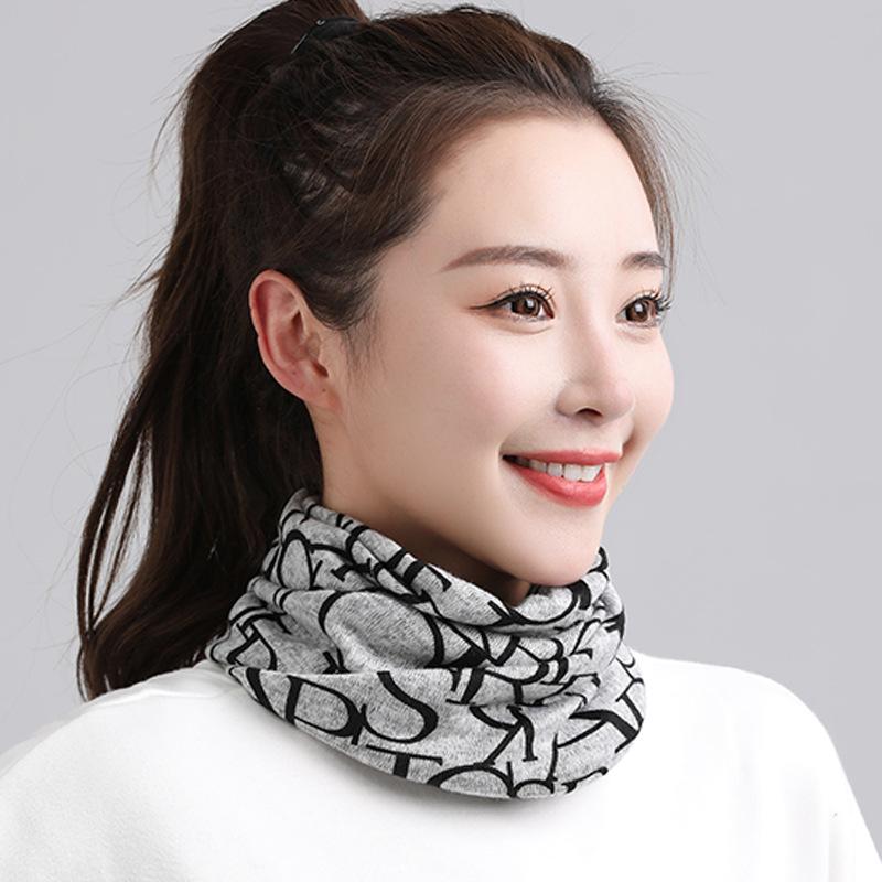Autumn & Winter Multifunctional Double-Layer Twisted Neck Scarf Hat Mask