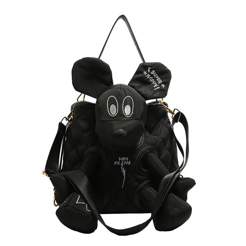 Large-capacity Casual Nylon Cross-body Bag Women s Ins Wind Doll Armpit Bucket Soft Girl Niche Shoulder чёрный