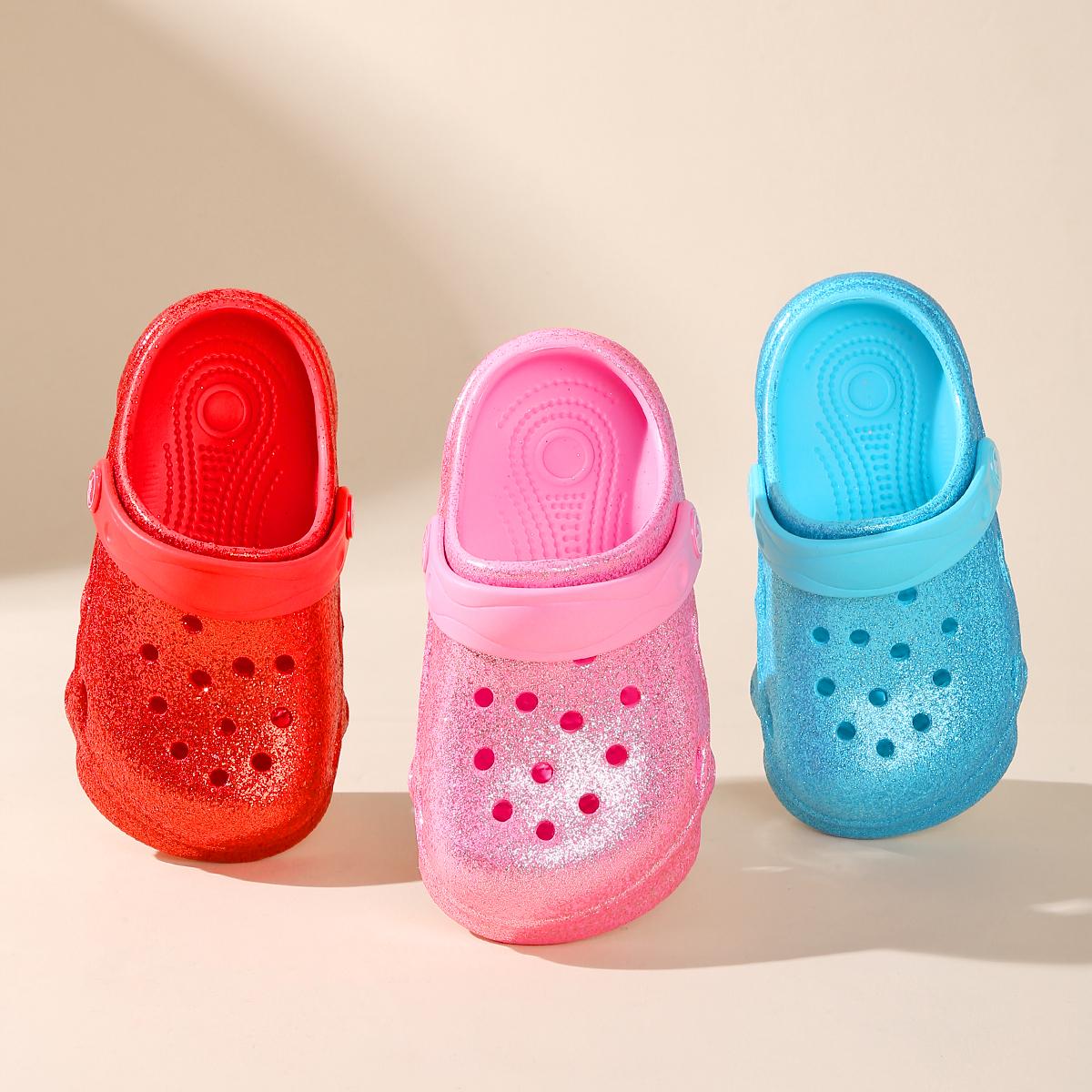 Children Clothing Yulin-001 Girls Classic Casual Glitter Clogs, Slip-On Beach Slippers, Non-Slip Garden Clogs Shoes For The Beach 1214 Cm