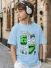 Six Seven 67 Italian Brainrot Funny Kids Short Sleeve T Shirt Summer Crewneck Cute Cartoon Hot Age 3-14 Boys Girls