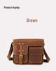 Men's Crazy Horse Leather Crossbody Bag - Genuine Leather Messenger & Multifunctional Computer Briefcase