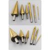 Triangular Shank Step Drill Bits 6Pcs Set High Speed Steel Multiple Material Drilling Woodworking Projects