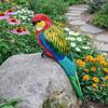 Animal Model Feather Simulation Parrot Statue Colorful Handmade Macaw Statue Not Fade Realistic Birds Model Decoration Yard