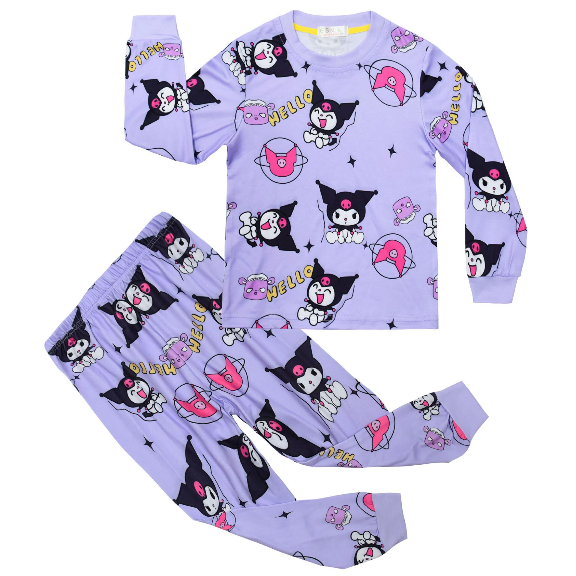 

Long-Sleeved Set, Cartoon Digital Printing, Middle-Aged And Older Children S Loungewear Long-Sleeved + Trousers Set 7909 110