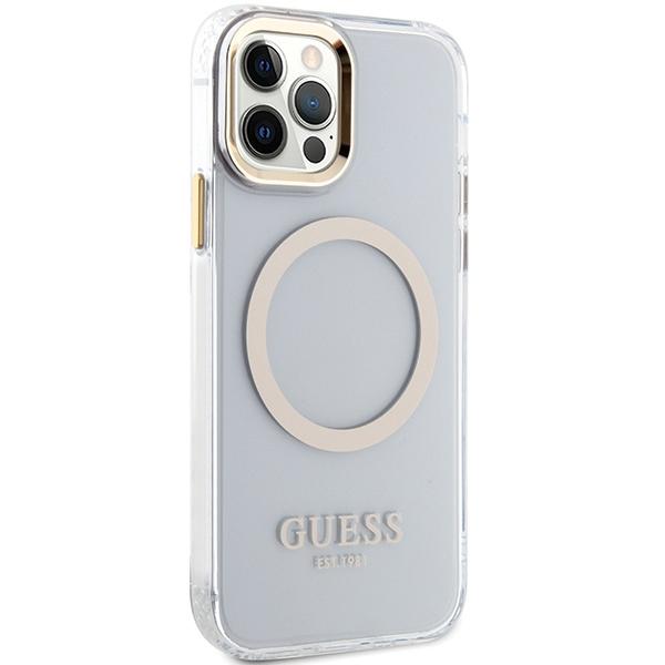 Guess Guhmp12Mhtrmd Iphone 12/12 Pro 6.1 Złoty/Gold Hardcase Metal Outline Magsafe