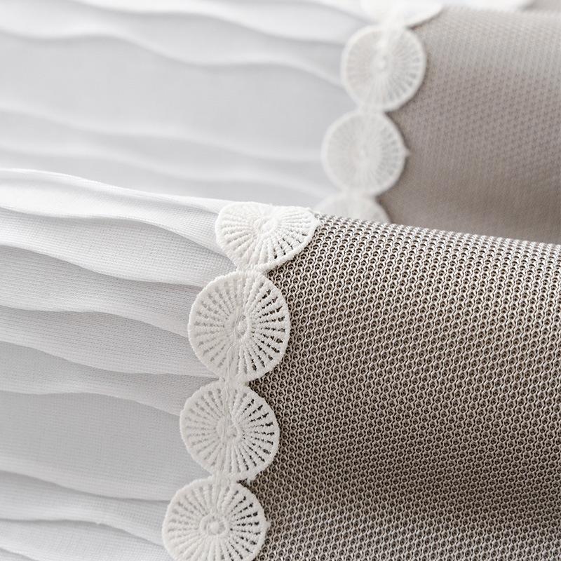 New Summer Cool Cover Fixed Non-Slip Straight Row Seat Cushion Cloth Solid Color Simple Modern Ice Silk Sofa Cushion