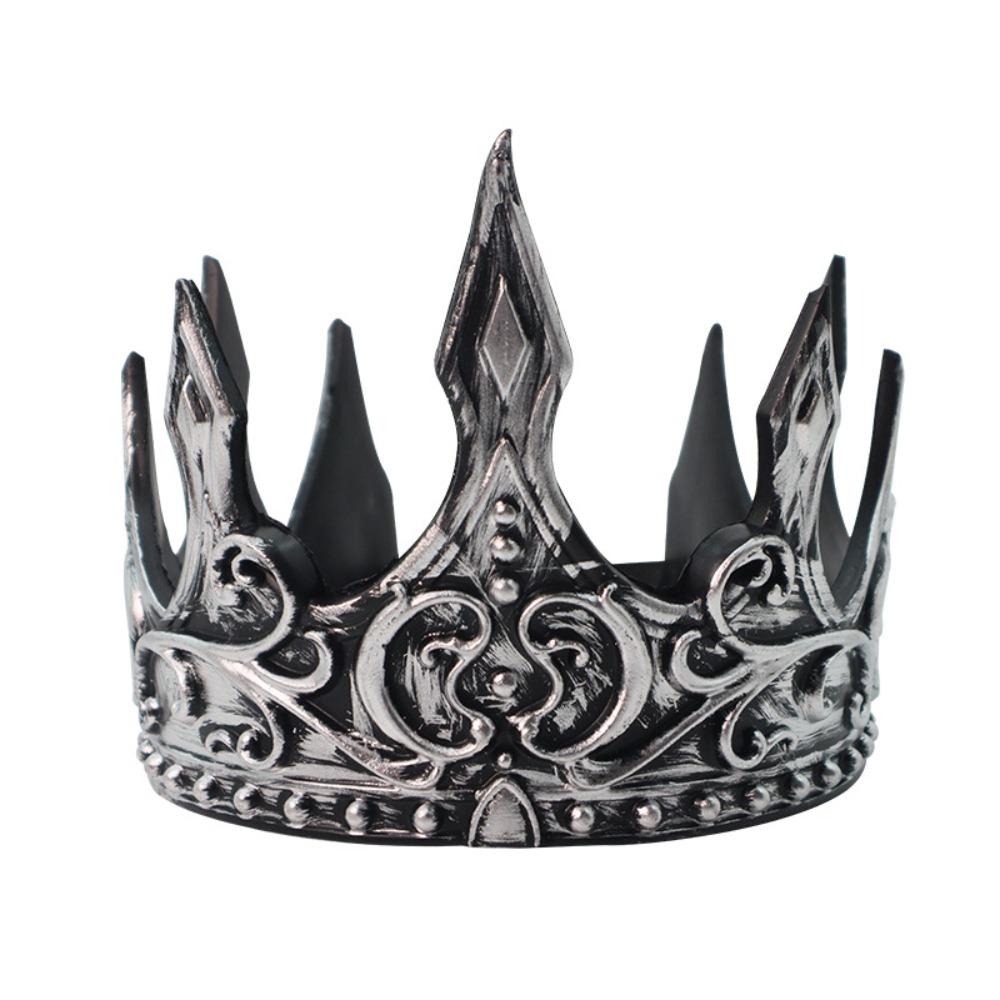 Hair Hoop PU Prince Crowns Bar Mitzvah Crown Round Tiaras Simple King Crown  Wedding