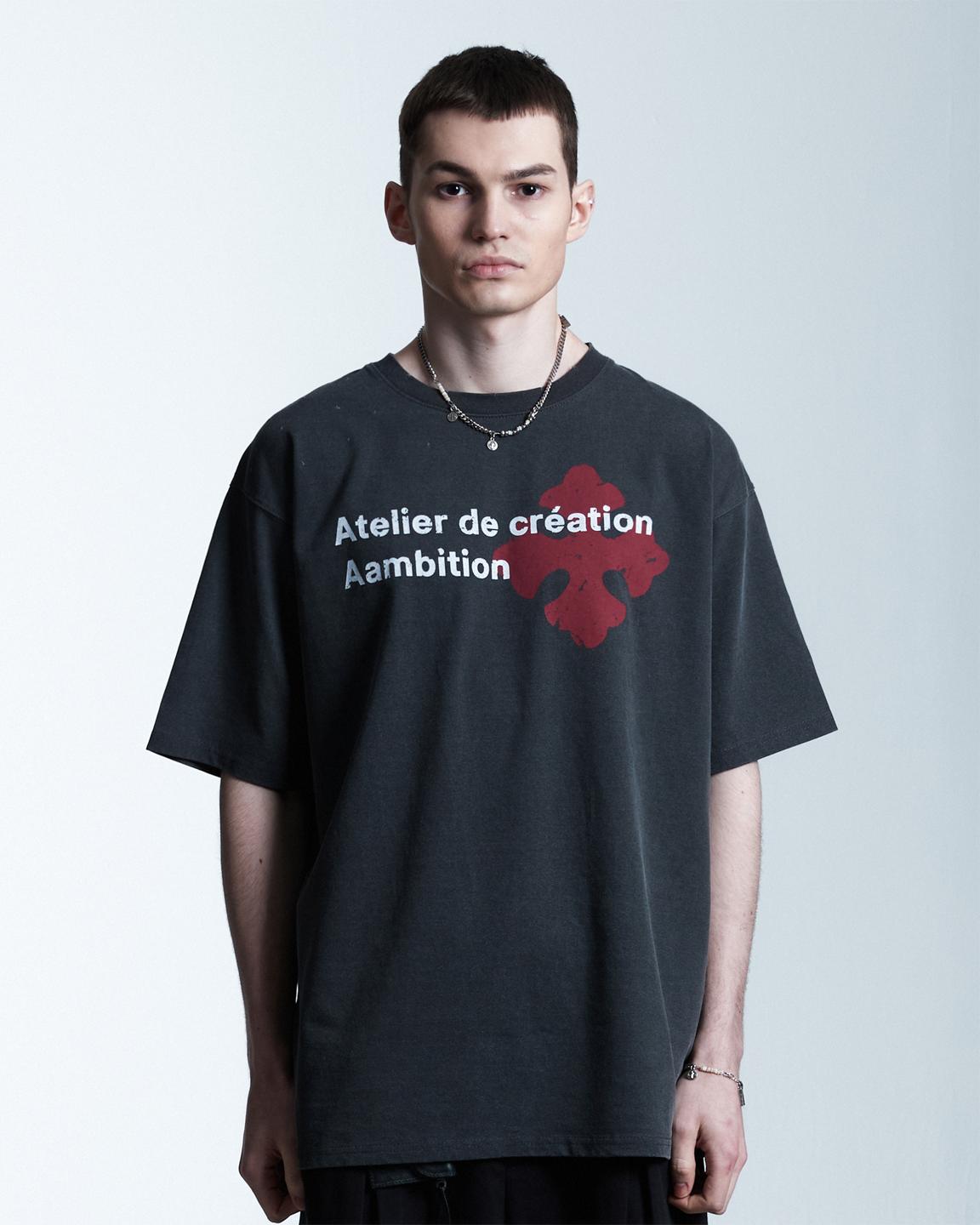 Ambition Atelier Cross T-Shirt (Charcoal) Charcoal/1(M)