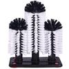 Water Bottle Cleaning Brush Glass Cup Washer With Suction Base 3 Head Bristle Brush For Beer Cup
