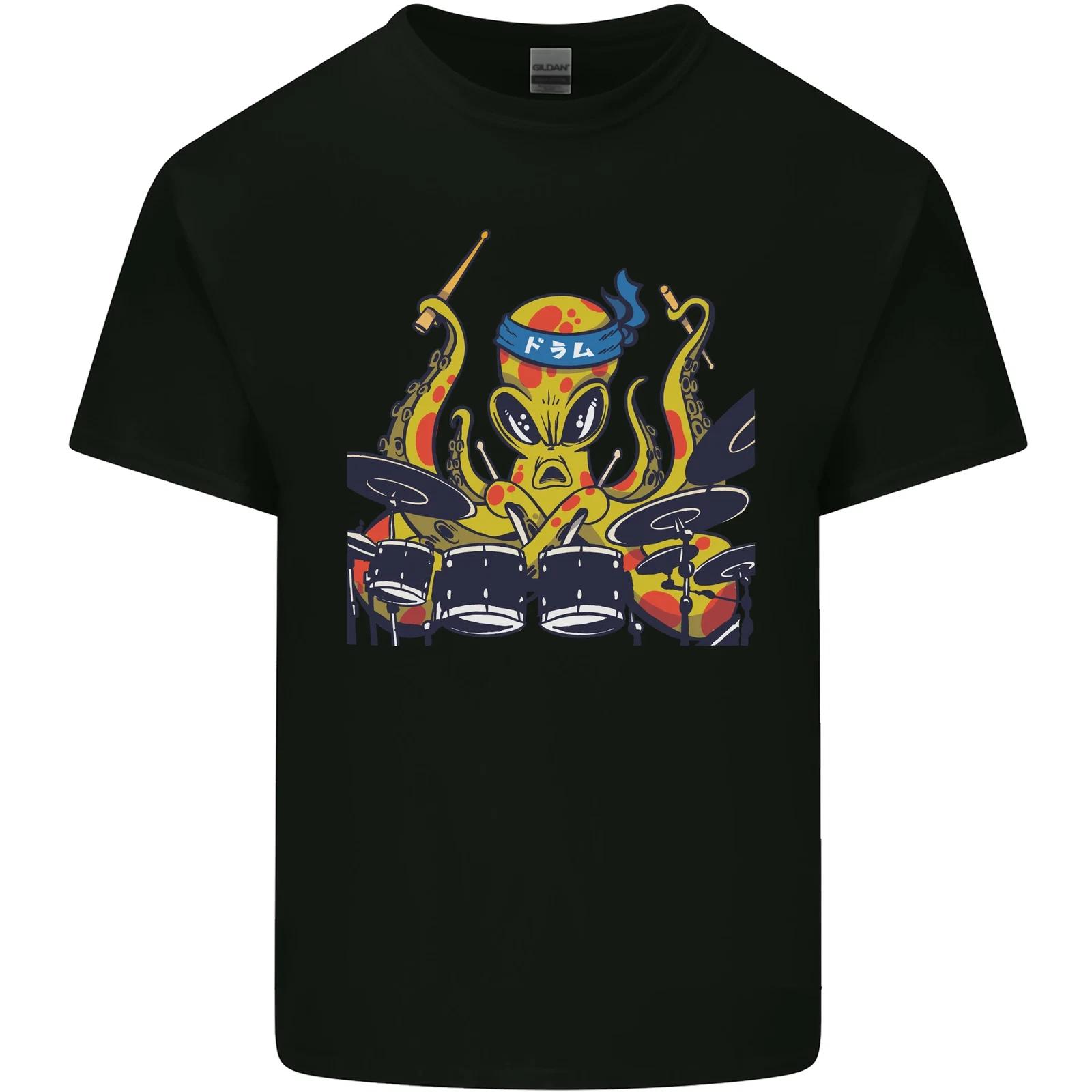 Octopus Drummer Drumming Drum Funny Kids T-Shirt Childrens M