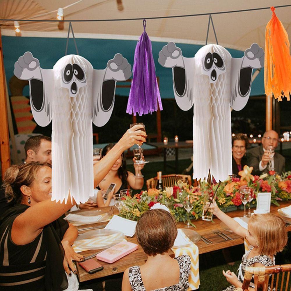 Strašidelný dům 3D Duch Závěsné ozdoby Bar Halloween Zábavná Pláštěnka Dekorace