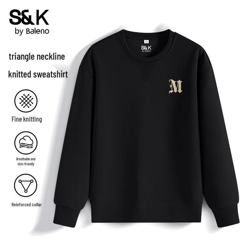 Baleno Men's S&K Series Letter Print Crewneck Sweatshirt