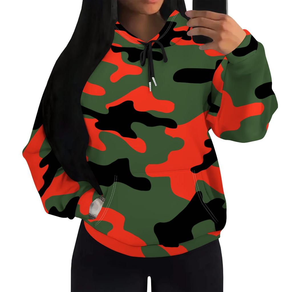 European & American Multi-color Camouflage Hoodie with Patch Pockets (H10552)