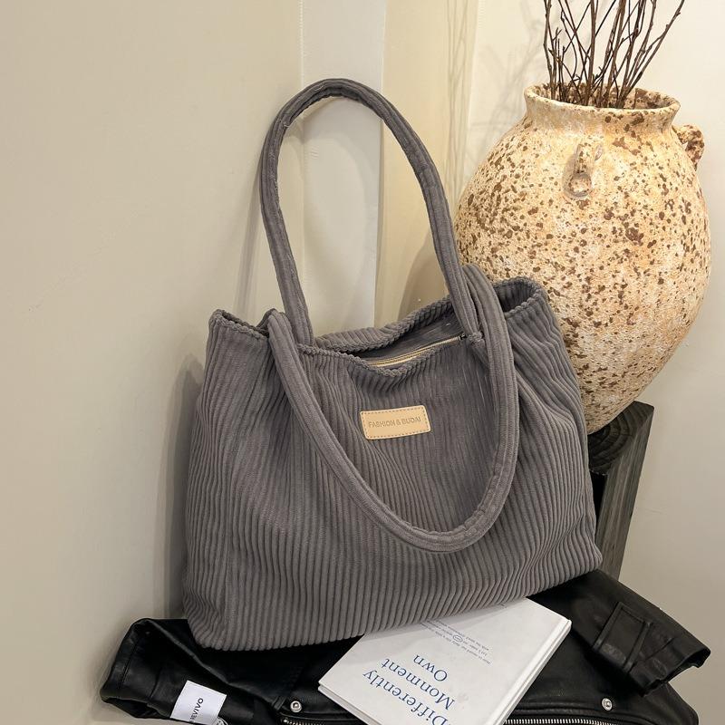 Large capacity corduroy tote bag women's new casual versatile commuter bag simple shoulder bag