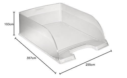 LEITZ Plus Letter Tray Jumbo A4 Vertical 700 Sheet Capacity Clear 5233-00-03